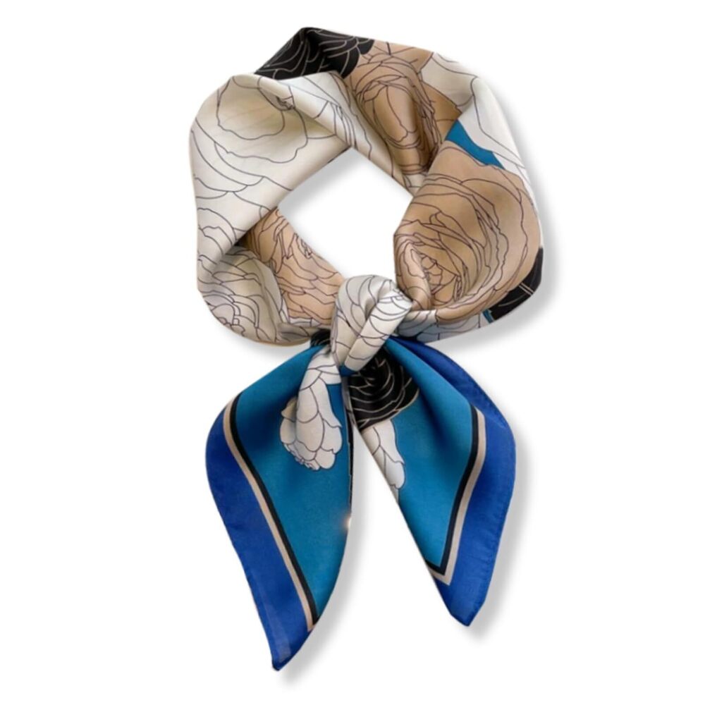 8751 100% Pure Mulberry Silk Neck Scarf 27"x27" Square Neckerchief